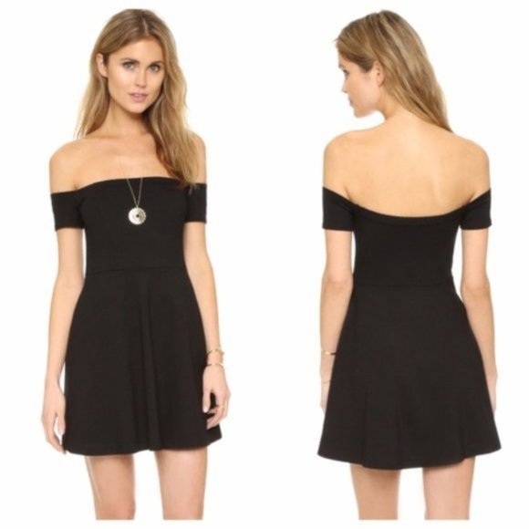 Free People Black Mambo Off Shoulder Mini Dress - Picture 2 of 4